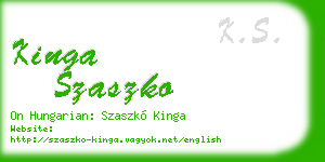 kinga szaszko business card