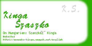 kinga szaszko business card